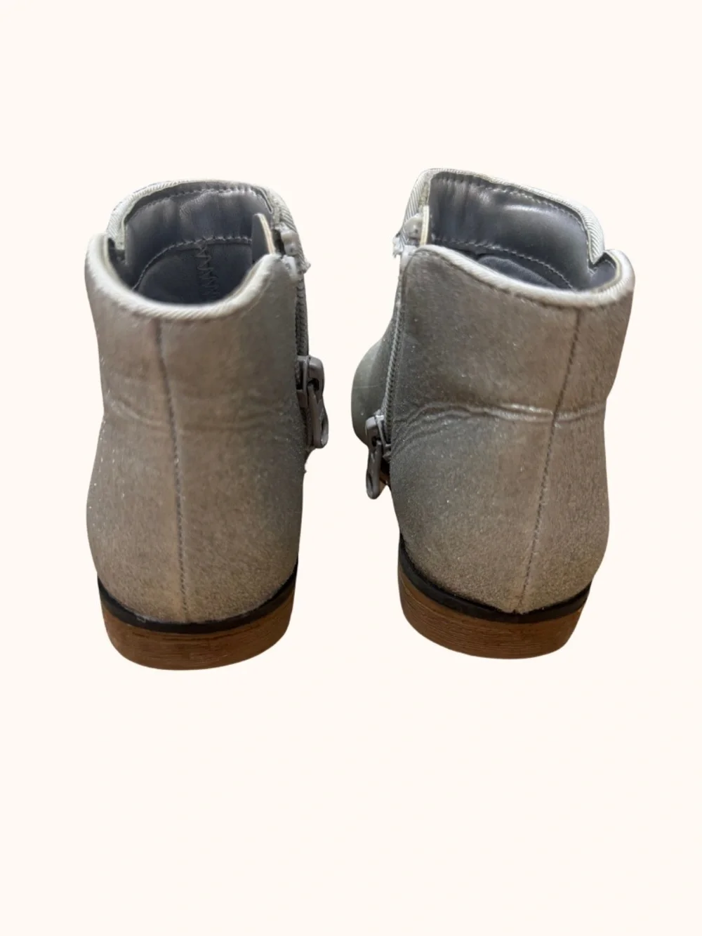 Old Navy Girls Silver Glitter Ankle Boots